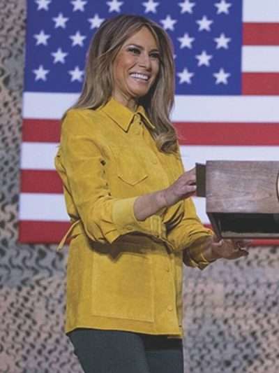 Ms Trump Melania Yellow Leather Jacket