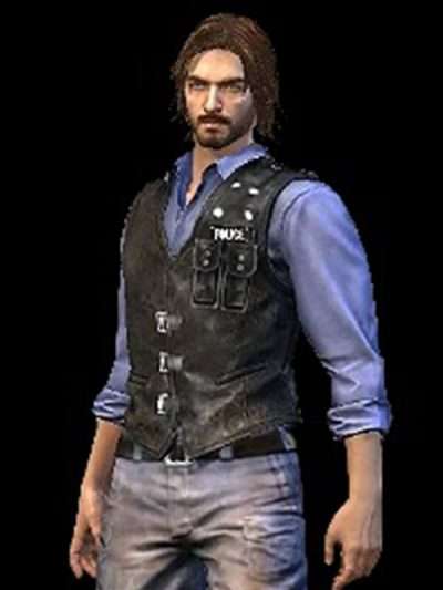 Video Game Free Fire Andres Suede Leather Black Vest