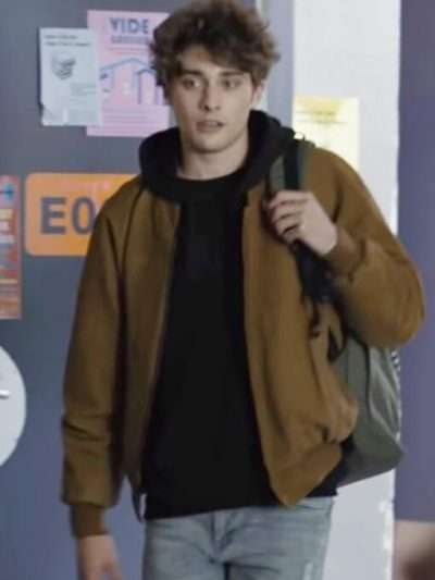 Eliott Worn Suede Leather Jacket in Skam France Season 3 Episode 1