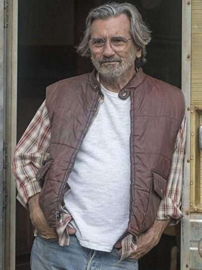 Brown Quilted Cotton Vest worn by Griffin Dunne in Tv Series This Is Us