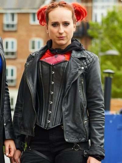Kat Zomboat Black Motorcycle Leather Jacket