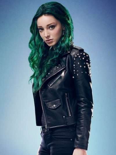 Emma Dumont Tv Series The Gifted Studded Biker Leather Jacket