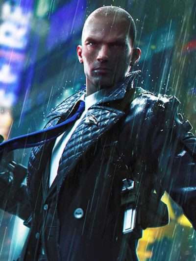 Rafael Black Quilted Leather Coat in Video Game Free Fire Battlegrounds