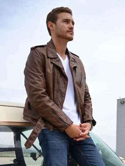 The Bachelor Peter Weber Brown Leather Jacket