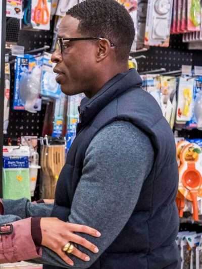 Tv Series This Is Us Sterling K. Brown Blue Puffer Vest