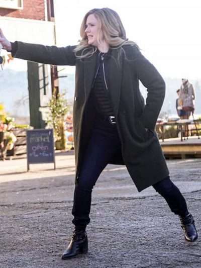 Harriet Dyer Tv Series The InBetween Green Wool Coat