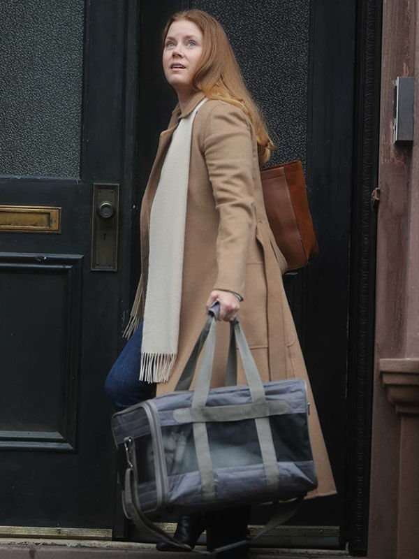 Amy Adams spotted on set of The Woman In The Window Coat