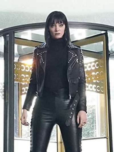 Lorna Dane Tv Series The Gifted Polaris Studded Black Biker Jacket