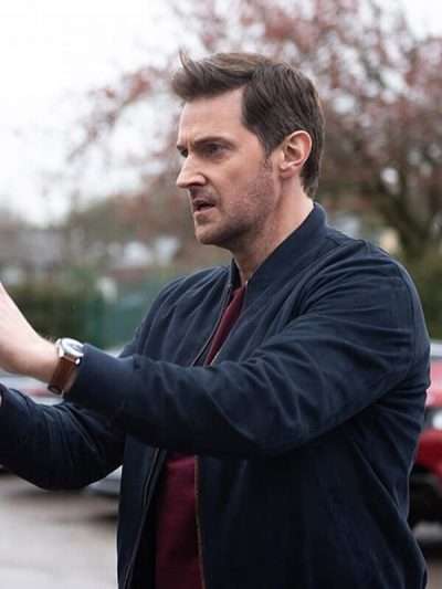 The Stranger Adam Price Navy Blue Bomber Jacket
