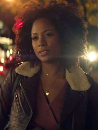 TV Series You Natalie Paul Brown Shearling Leather Jacket