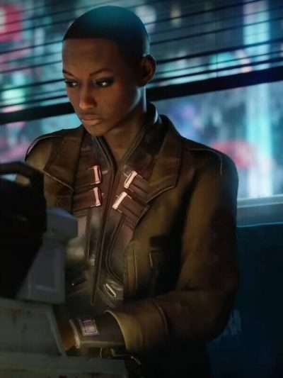 Cyberpunk 2077 T-Bug Brown Leather Jacket