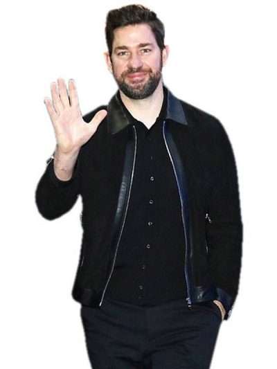 New York GMA Show John Krasinski Black Leather Jacket