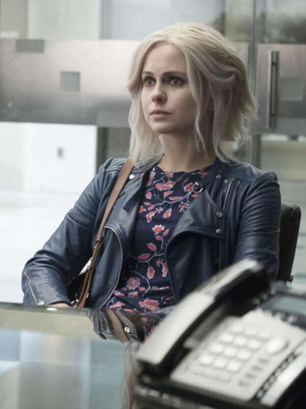 Blue Leather Jacket Worn by Olivia Moore in Tv Series iZombie