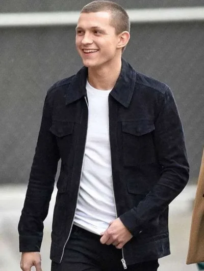 Tom Holland Suede Leather Jacket