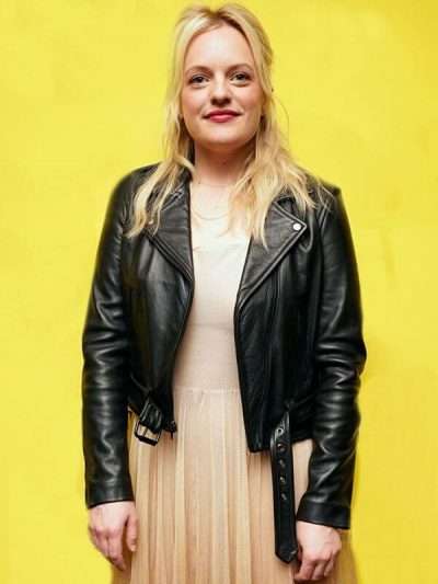 Elisabeth Moss US Event Leather Jacket