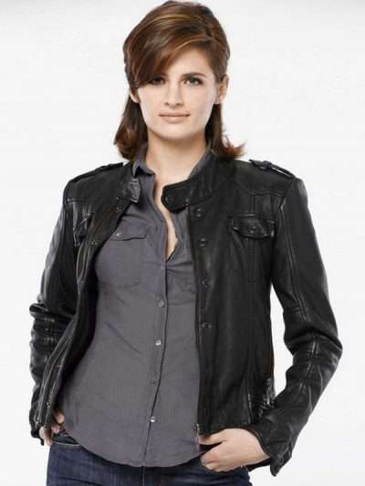 Stana Katic Castle Black Jacket for Womens