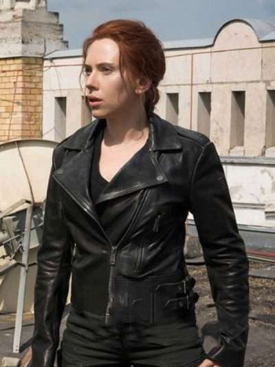 Scarlett Johansson Biker Leather Jacket