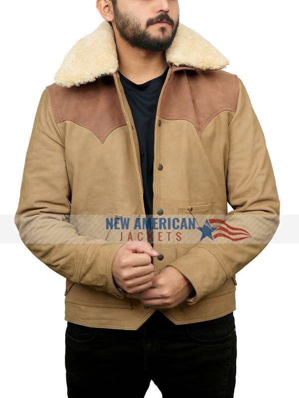Yellowstone S03 John Dutton Shearling Brown Jacket