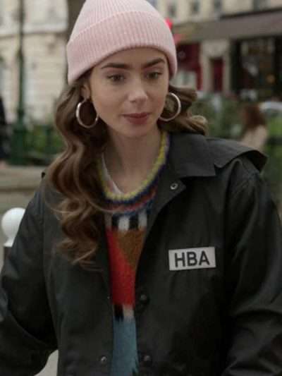 Emily Cooper Emily In Paris HBA Logo Cropped Jacket