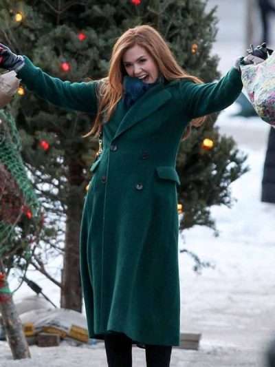 Godmothered Isla Fisher Green Coat