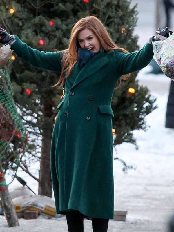 Godmothered Isla Fisher Green Coat