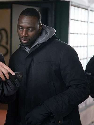 Omar Sy Arsene Lupin Cotton Black Jacket