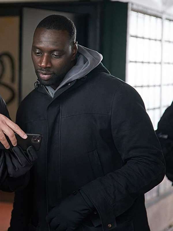 Omar Sy Arsene Lupin Cotton Black Jacket
