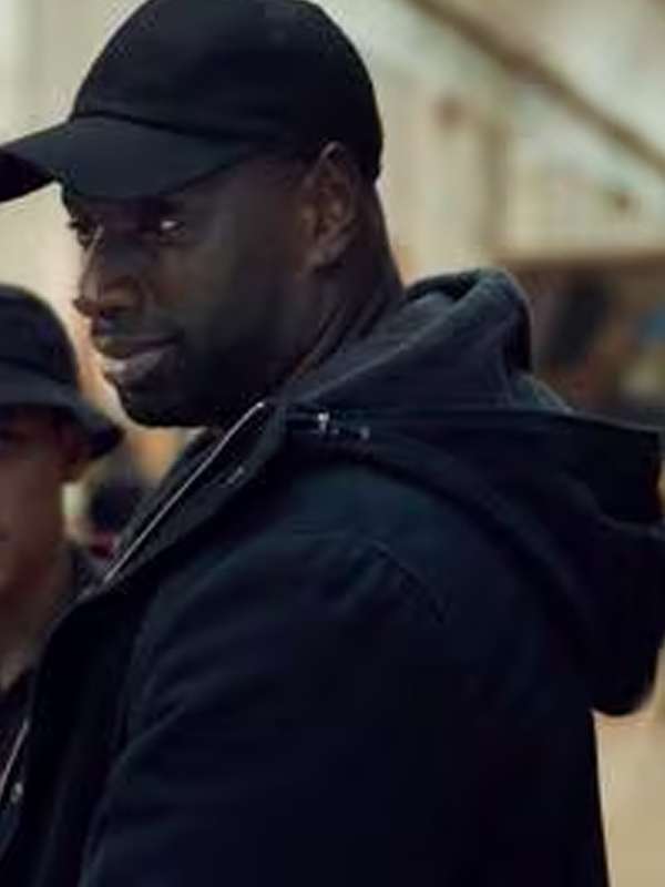 Omar Sy Arsene Lupin Cotton Black Jacket