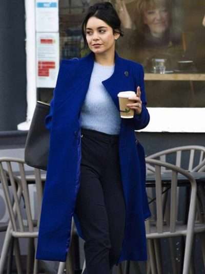 The Princess Switch Switched Again Vanessa Hudgens Blue Wool Coat