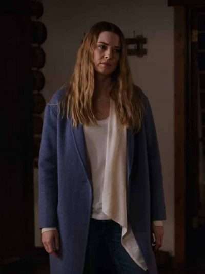 Virgin River S02 Alexandra Breckenridge Blue Wool Coat
