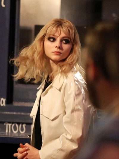 Eloise Last Night in Soho White Leather Coat