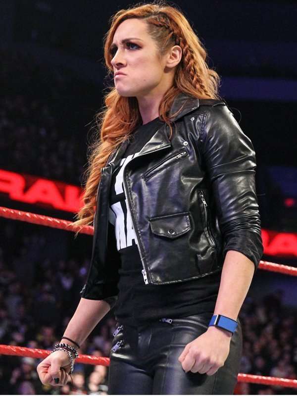 wrestler becky lynch leather jacket