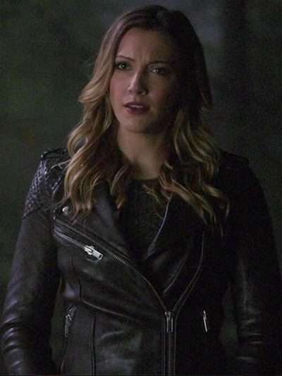 Laurel Lance Arrow Katie Cassidy Black Leather Jacket