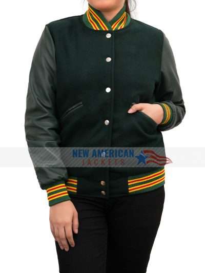 Am I OK Lucy Green Varsity Jacket