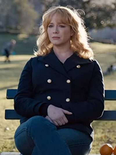 Christina Hendricks Black Peacoat