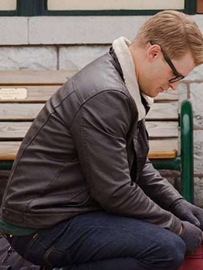 Dashing Home for Christmas Simon Black Leather Jacket