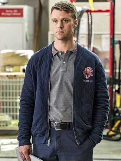 Chicago Fire Matthew Casey Blue Quilted Jacket