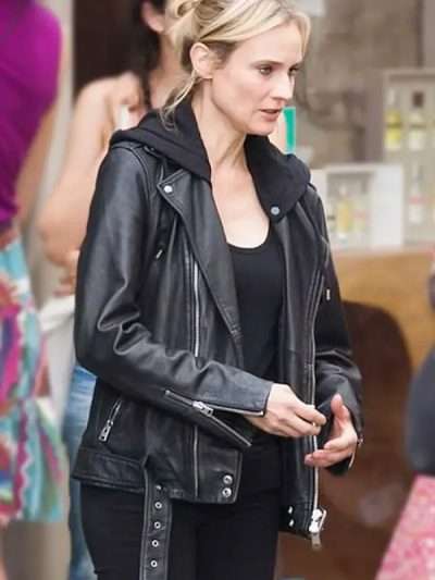 The 355 Jessica Chastain Black Leather Jacket