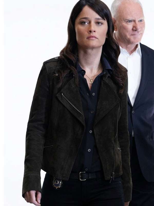 The Mentalist S04 Teresa Lisbon Black Suede Leather Jacket