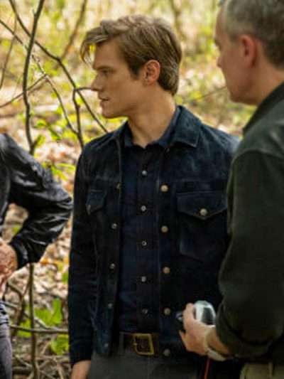 Lucas Till MacGyver Blue Leather Jacket