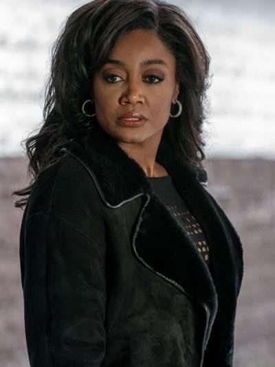 Power Book III Patina Miller Black Shearling Jacket