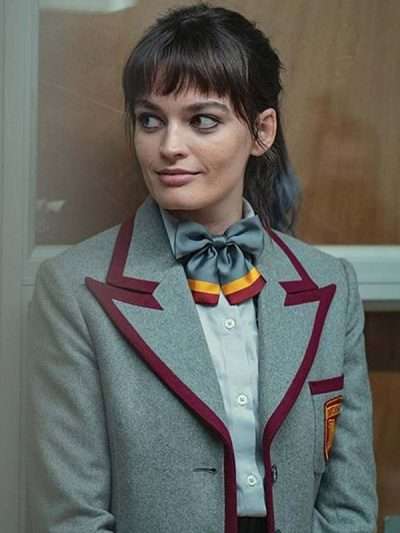Sex Education Season 03 Maeve Wiley Gray Cotton Blazer