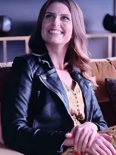 Ted Lasso S02 Ellie Taylor Black Quilted Leather Jacket