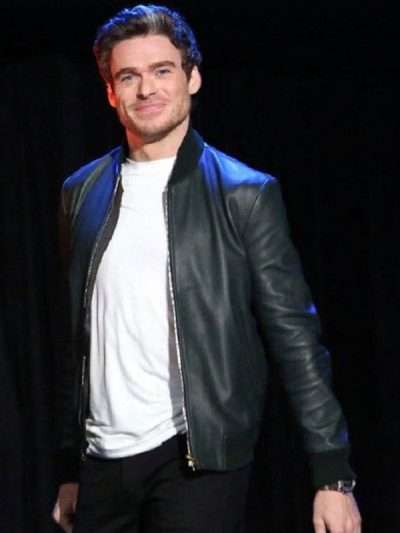 Eternals 2021 Ikaris Black Leather Bomber Jacket