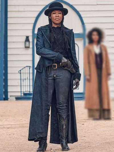 The Harder They Fall 2021 Regina King Black Long Coat