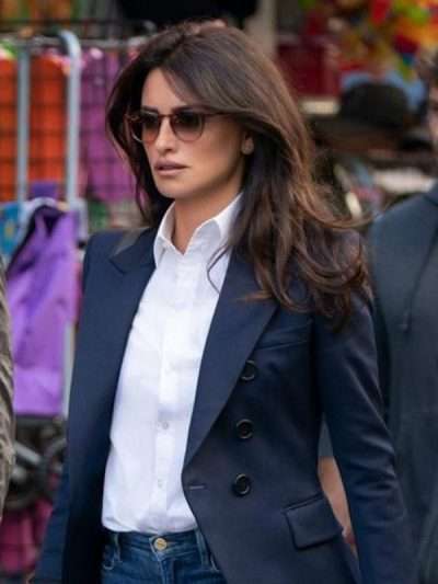 Penélope Cruz The 355 Blue Blazer Coat