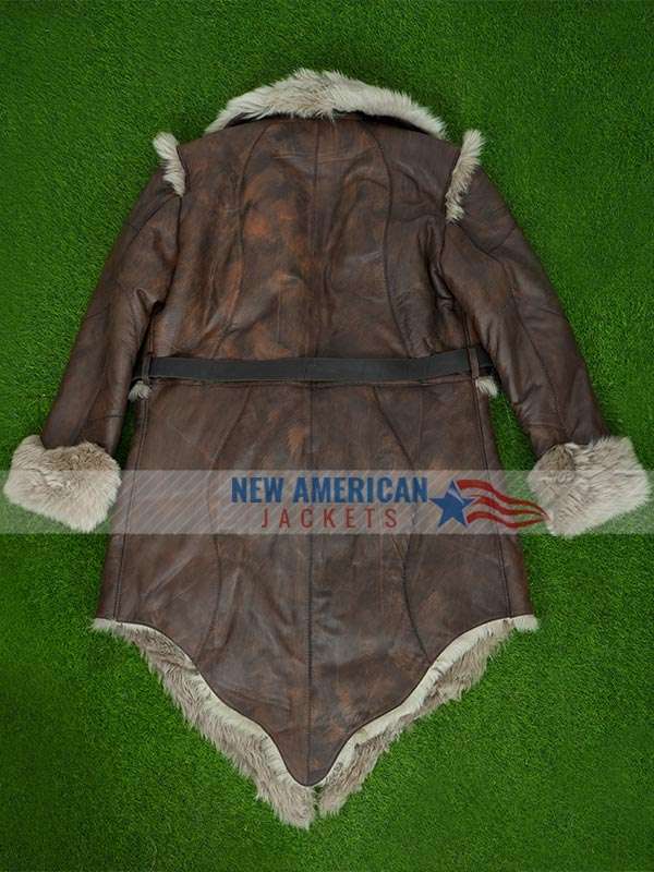 Sam Corlett Tv Series Vikings Valhalla Leif Eriksson Brown Distressed Leather Coat