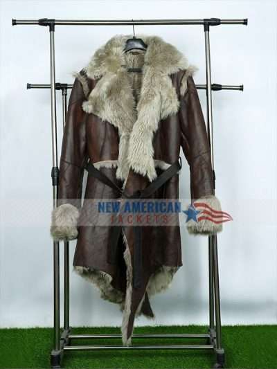 Sam Corlett Tv Series Vikings Valhalla Leif Eriksson Distressed Brown Leather Coat