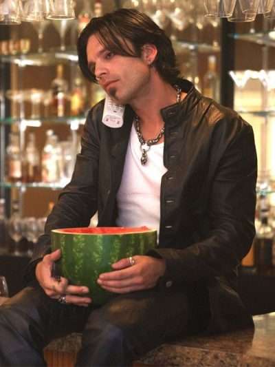 Sebastian Stan Tommy Lee Pam & Tommy Black Leather Jacket