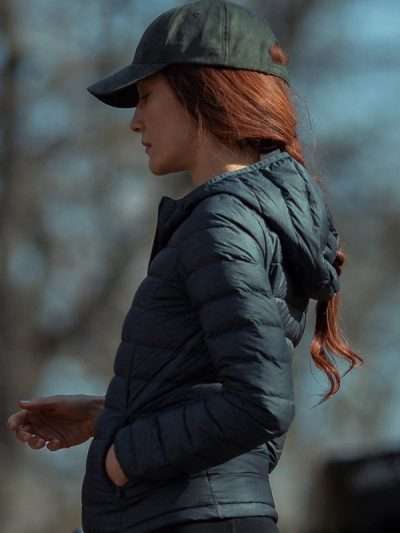 Maggie Q The Protege Black Hooded Puffer Jacket